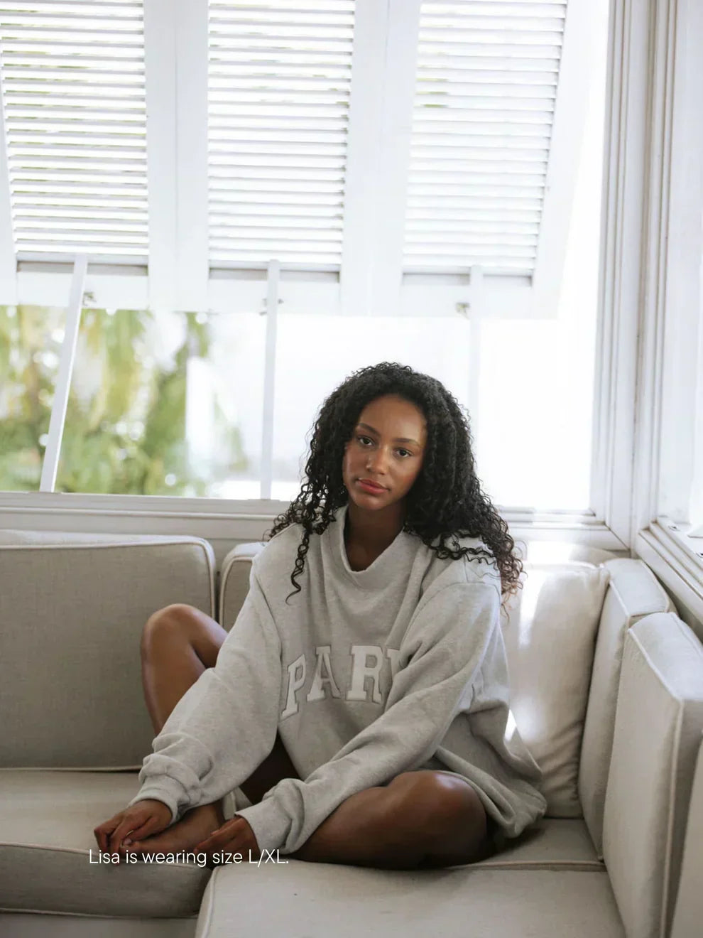 Parke | Varsity Oversized Sweatshirt Grey with White Letters
