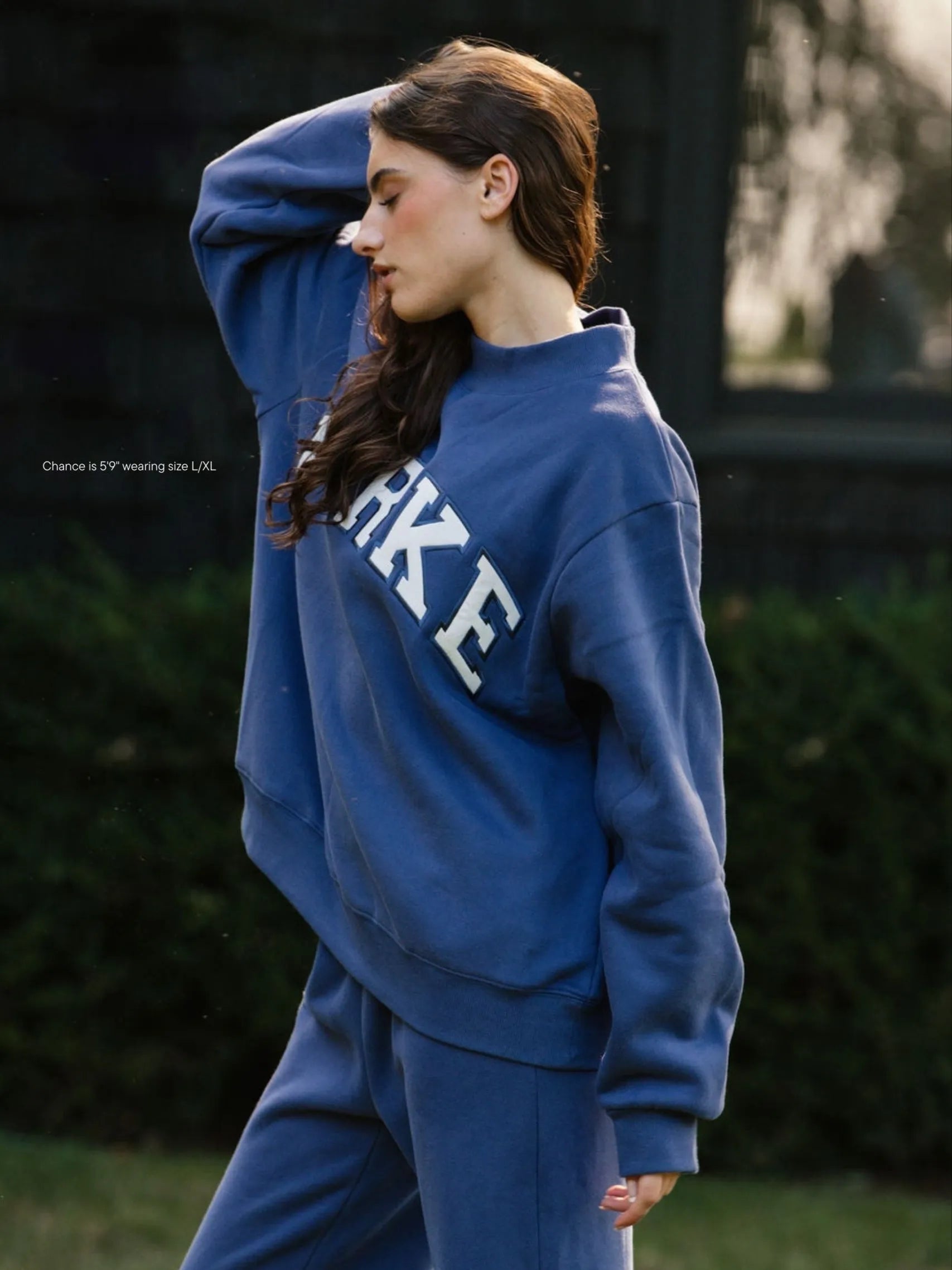 Parke | Varsity Mockneck Denim with White Letters